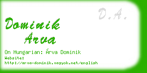 dominik arva business card